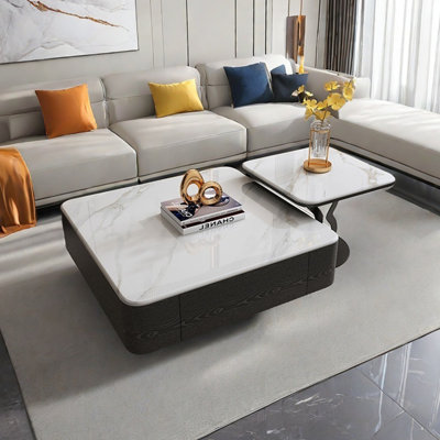 LIZIYE Square supercrystalline stone coffee table | Wayfair